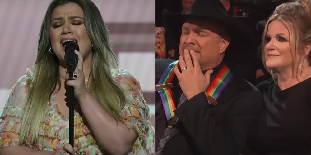 garth brooks nearly started crying watching kelly clarksons powerful rendition of the dance